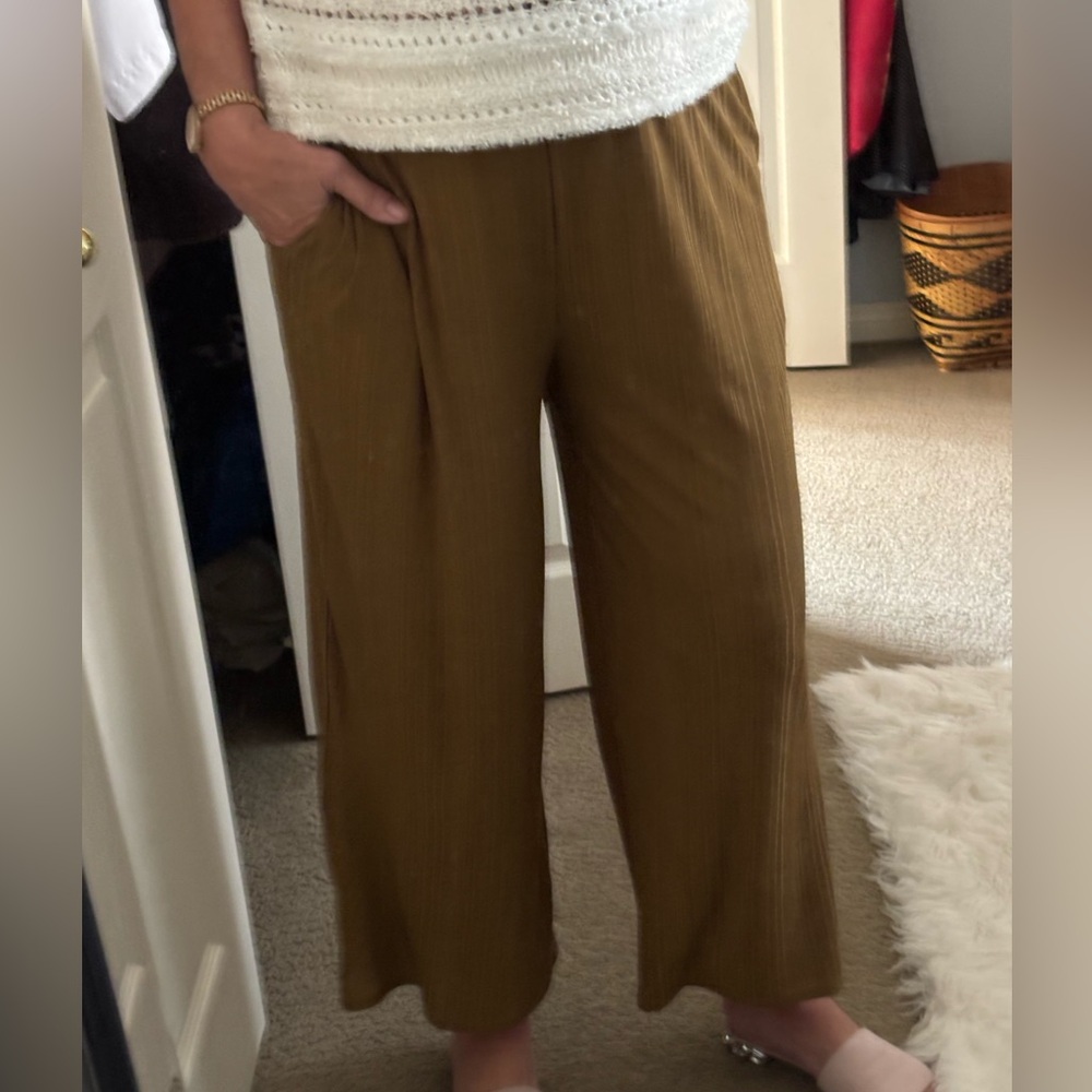 🎁OAK + FORT gold Wide-Leg Pants